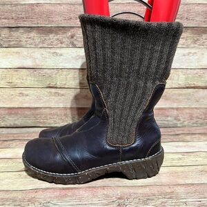 El Naturalista Elsa Yggdrasil Brown Leather Foldover Boots
